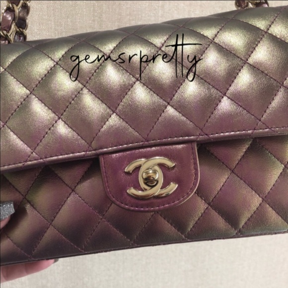 SOLD Chanel Iridescent purple Flap Bag - Picture 7 of 7